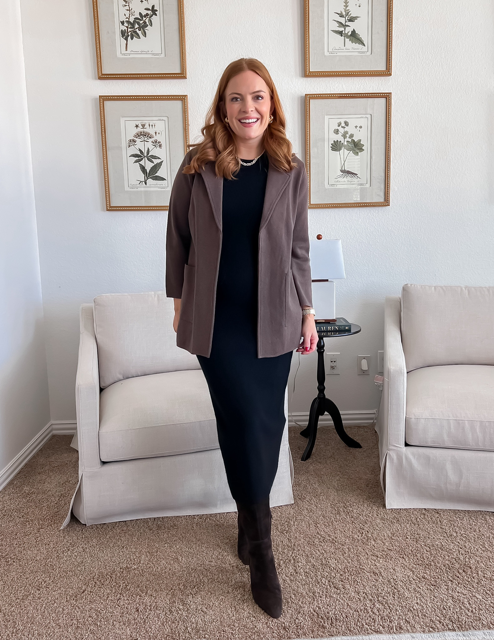 I loved pairing this midi length dress with this Quince sweater cardigan for the ultimate cozy yet elevated look. It’s so chic while still being 10/10 comfortable! 

#LTKSeasonal #LTKWorkwear #LTKStyleTip