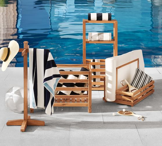 Teak Wood Pool Storage Collection | Pottery Barn (US)
