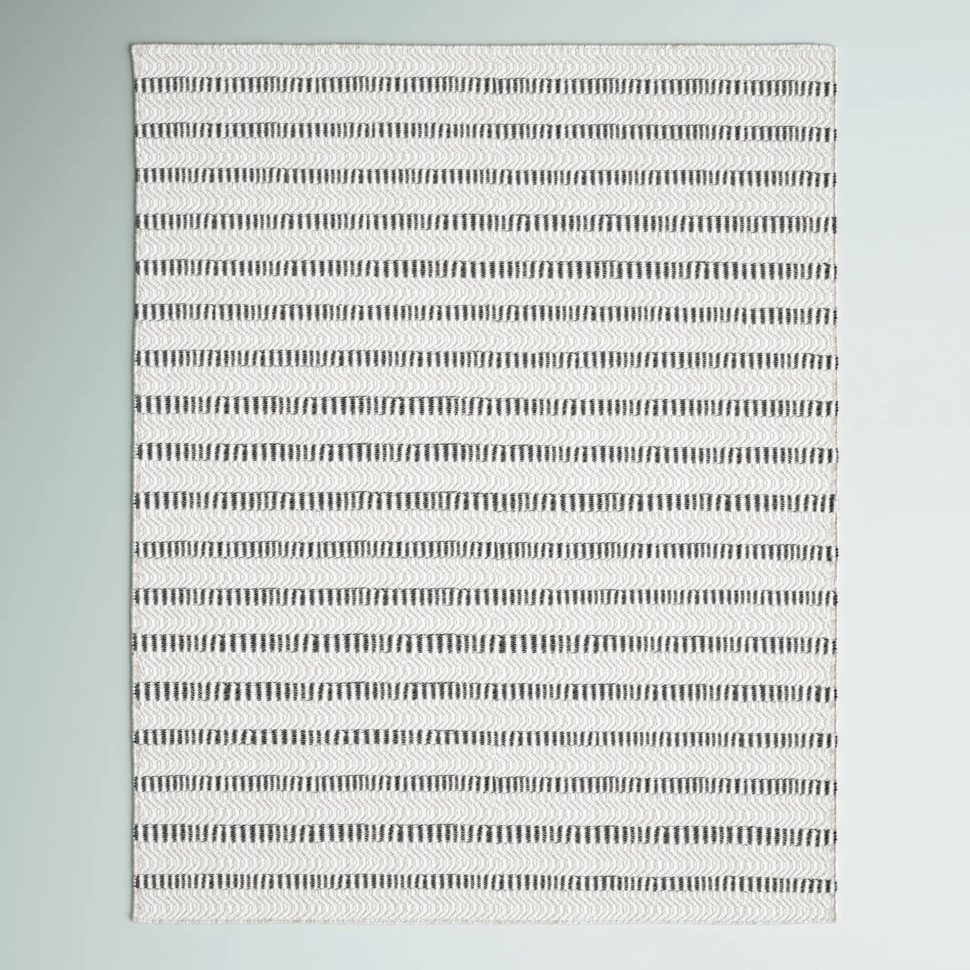 Oquendo Striped Handmade Tufted Cotton/Wool Black/Ivory Area Rug | Wayfair North America
