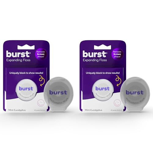 Burst Expanding Dental Floss (Mint Eucalyptus/80 Yards) | Stain Absorbing & Woven Tooth Floss with Xylitol Coating to Fight Cavities | Vegan | Paraben Free Expanding Floss | Amazon (US)