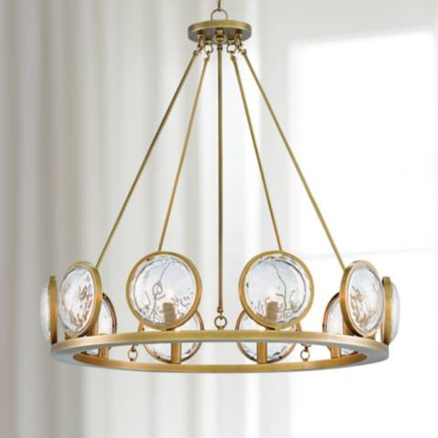 Currey and Company MarjieScope 32" 10-Light Antique Brass Chandelier | Lamps Plus