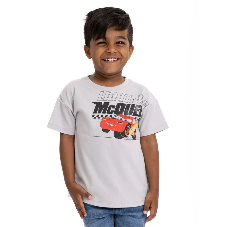 Disney Pixar Cars Toddler Boys Short Sleeve Crewneck T-Shirt, Sizes 12M-5T - Walmart.com | Walmart (US)