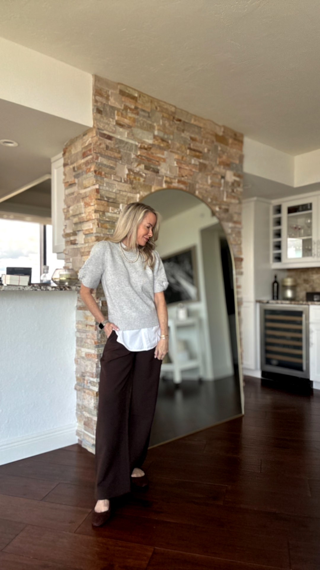 Effortless layers done right 🤎 This pre-layered sweater makes chic layering a breeze, styled with chocolate trousers + suede ballet flats for a timeless, polished look. Comfort + sophistication you’ll wear on repeat.  For a limited time,the sweater is 30% off!

#LTKOver40 #LTKSeasonal #LTKStyleTip