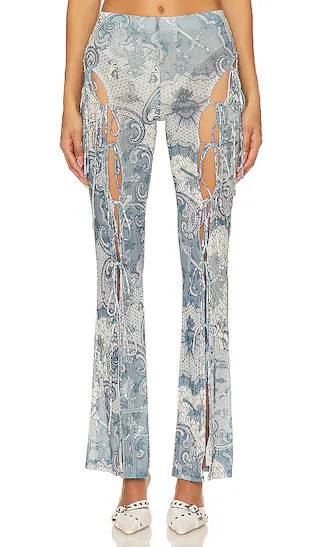 Natalia Cutout Pant in Blue | Revolve Clothing (Global)