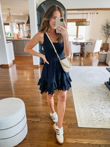 Summer must-have!! Eyelet trim dress. Also in ivory. 
Sold out at one location. Found it in stock at another! 
XS  

#LTKover40 #LTKstyletip #LTKSeasonal