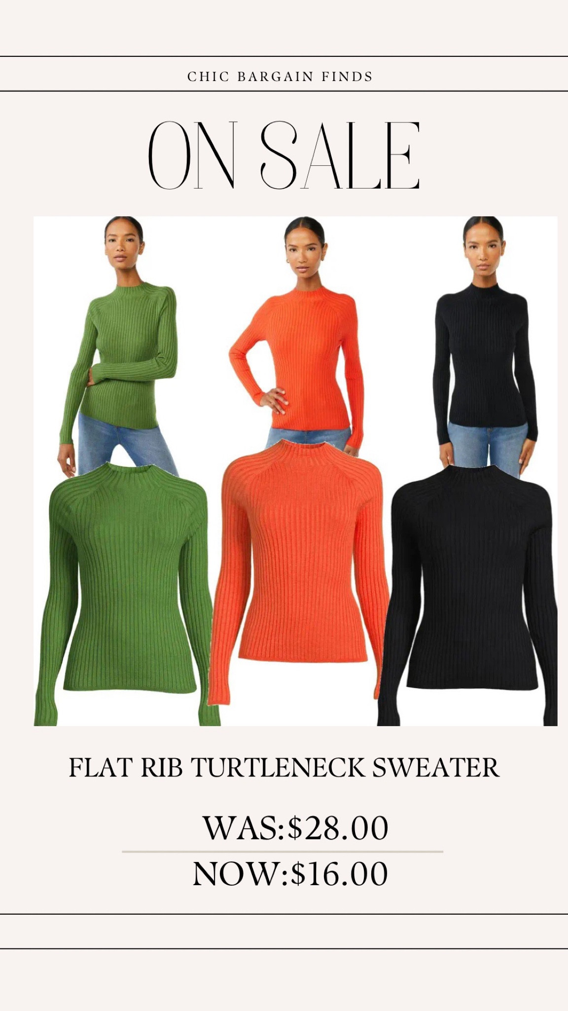 On sale! Women's Flat Rib Turtleneck Sweater. Available in 3 colors! 

#LTKFind #LTKstyletip #LTKsalealert