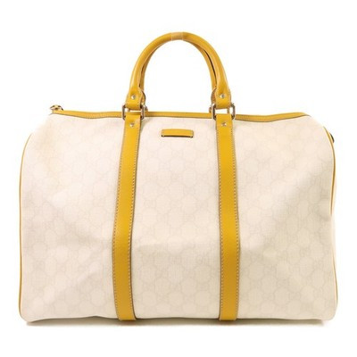 GUCCI GG GHW Boston Bag 193602 Coated Canvas White/Yellow | eBay US