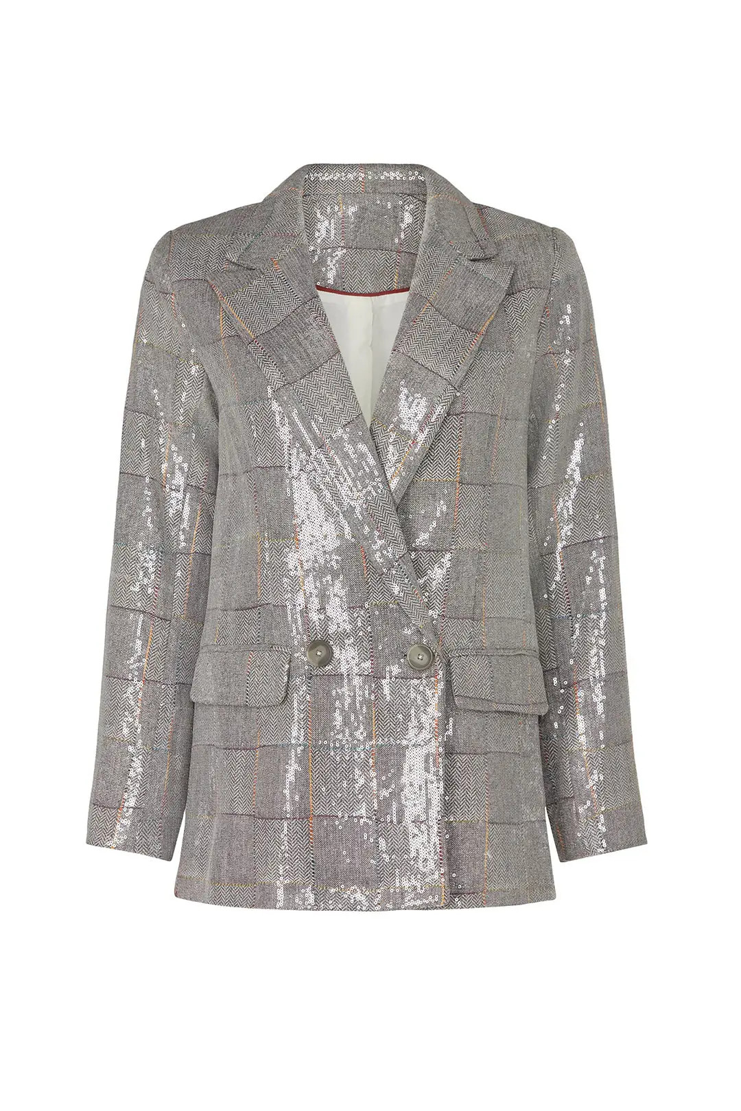 Waverly Grey Plaid Sequin Blazer | Rent the Runway