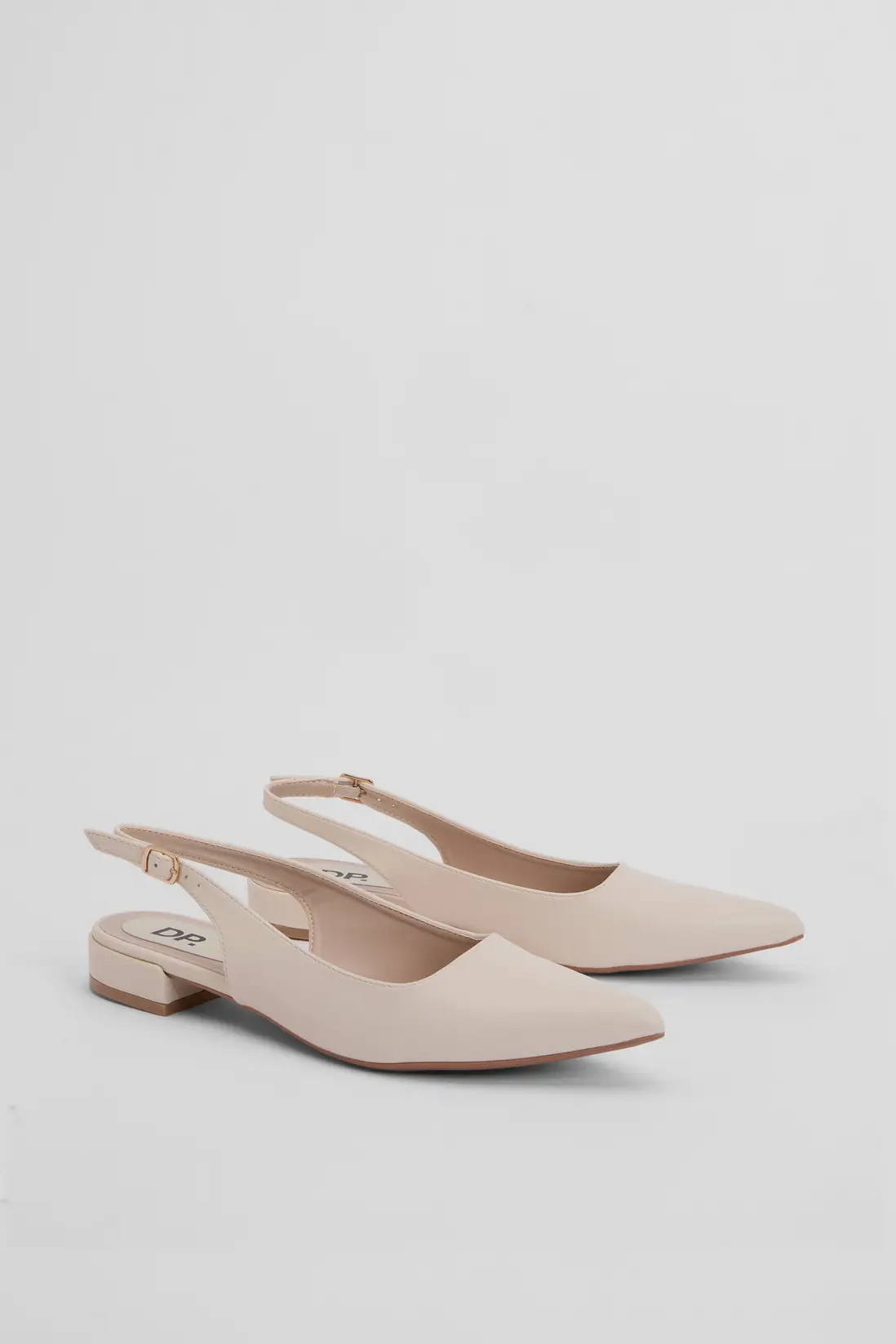 Dorothy Perkins Jerry Slingback Pointed Faux Leather Flat Shoes | PrettyLittleThing UK