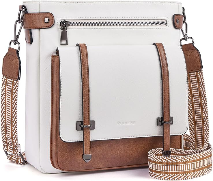 Roulens Crossbody Bags for Women,Multi Pocket Crossbody Purses Vegan Leather Shoulder Handbags Tr... | Amazon (US)