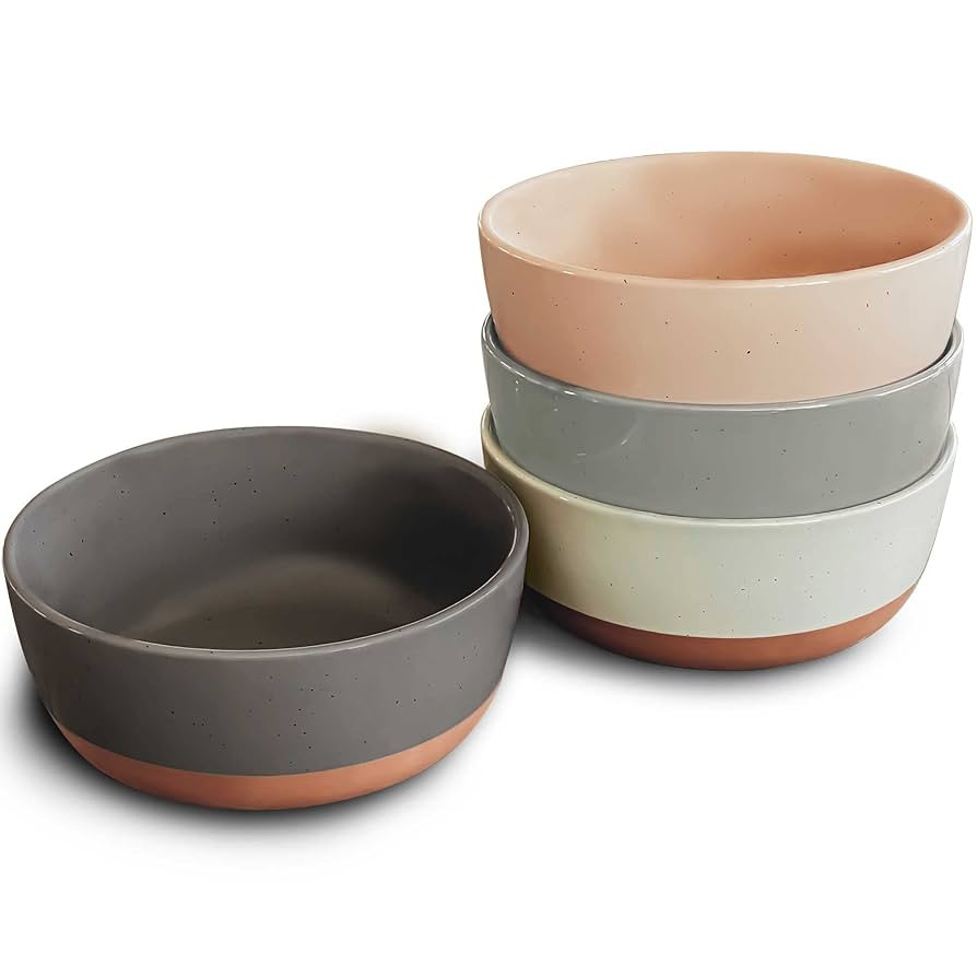 Set of 4 Porcelain Bowls, 25oz - Microwave, Dishwasher & Oven Safe for Soup, Cereal, etc. | Amazon (US)