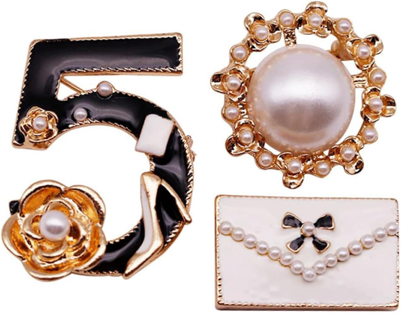 Celebrity Designer Inspired Gift Set Wedding Party Jewelry Flower Brooch Pin | Amazon (US)