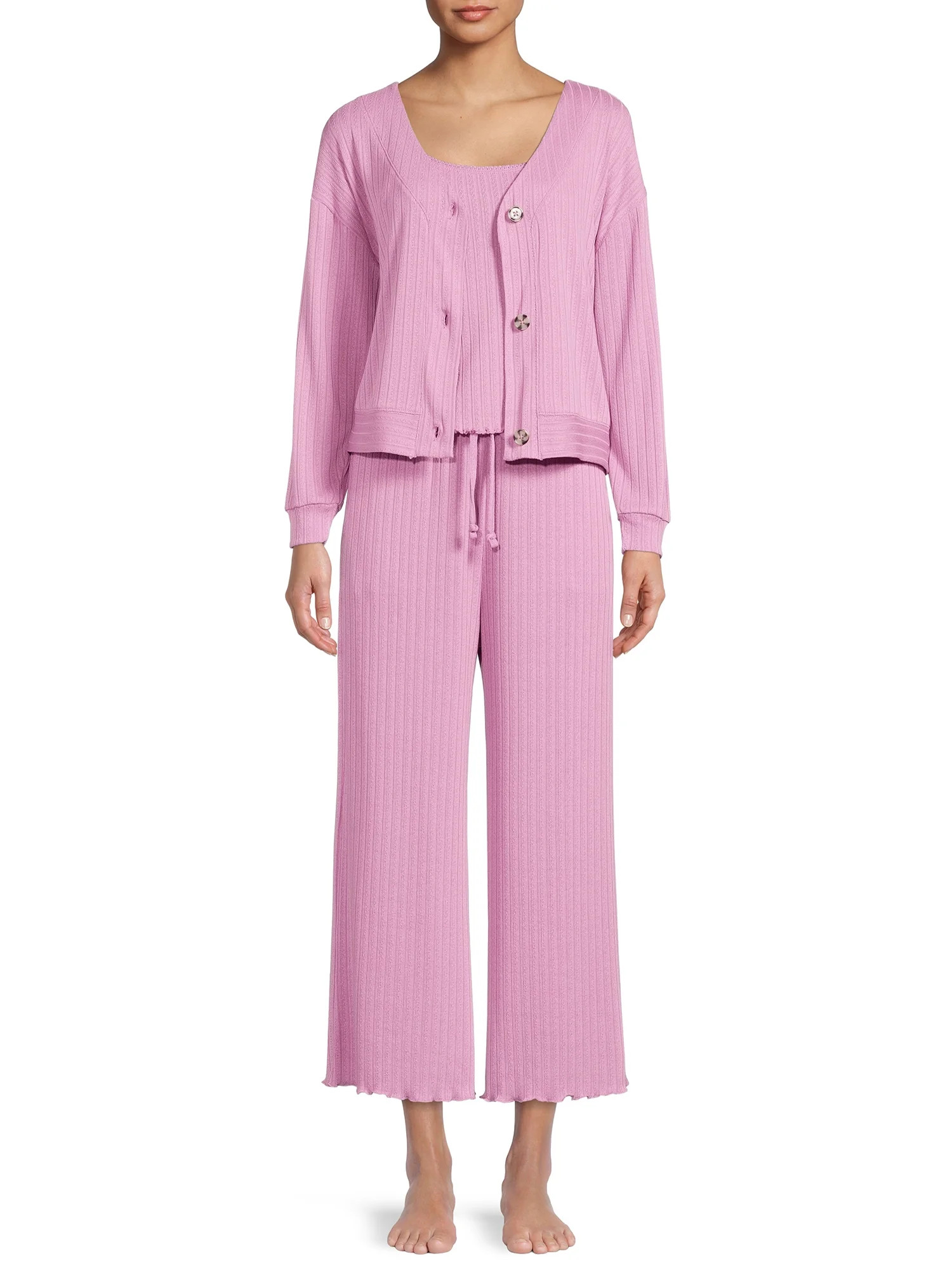 Secret Treasures Women's and Women's Cardigan, Cami and Pant Set - Walmart.com | Walmart (US)