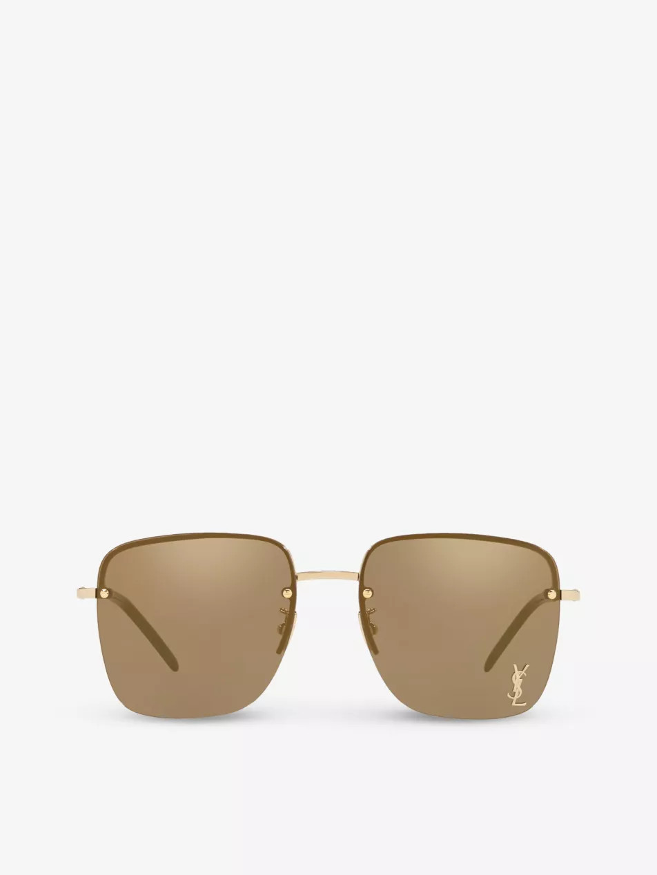 YS000297 SL 312 M rectangular-frame metal sunglasses | Selfridges