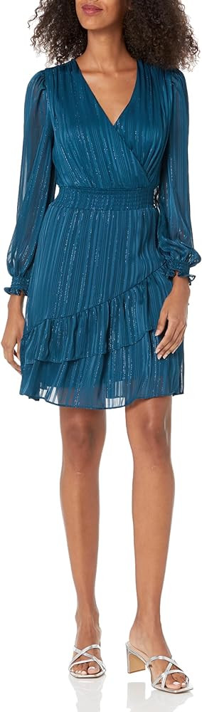 DKNY womens Short Length Long Sleeve Smocked Waist Dress | Amazon (US)