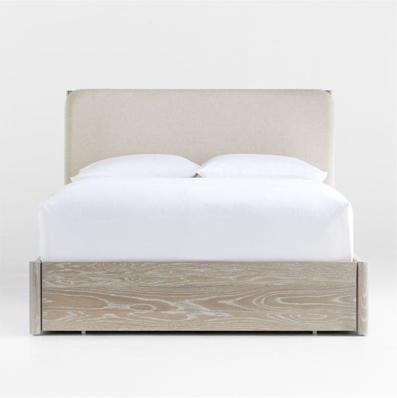 Casa White Storage Bed with Power | Crate and Barrel | Crate & Barrel