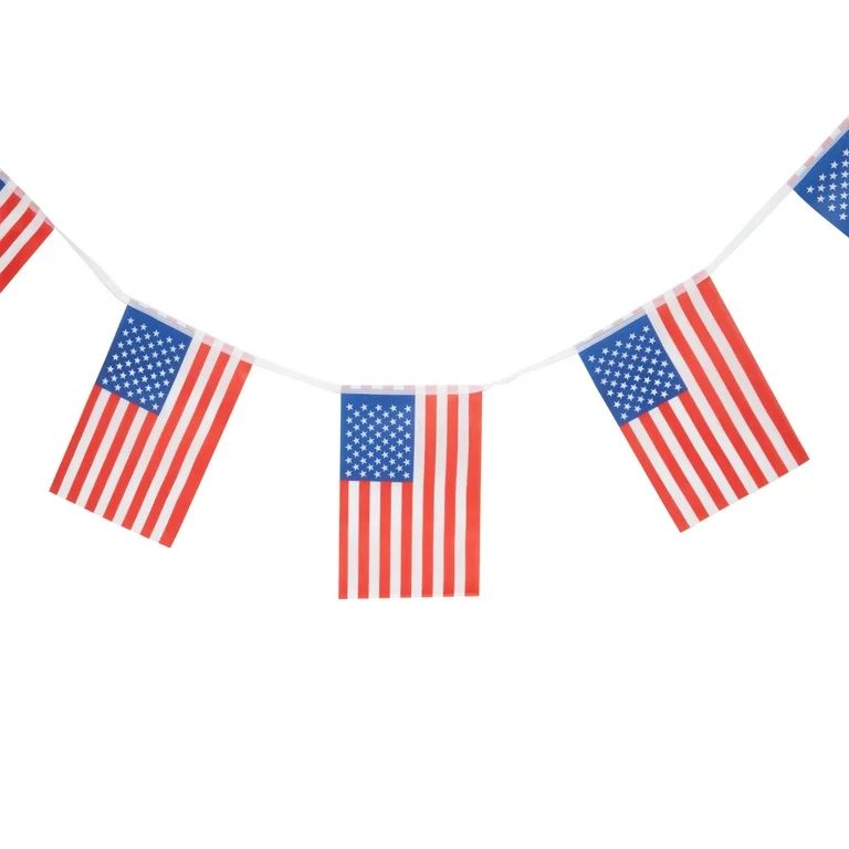 2 Pack USA Bunting Flag Banner for 4th of July Outdoor Party Decor, 26 feet - Walmart.com | Walmart (US)