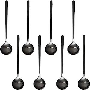 Pack of 8, Black Stainless Steel Espresso Spoons, findTop Mini Teaspoons Set for Coffee Sugar Des... | Amazon (US)