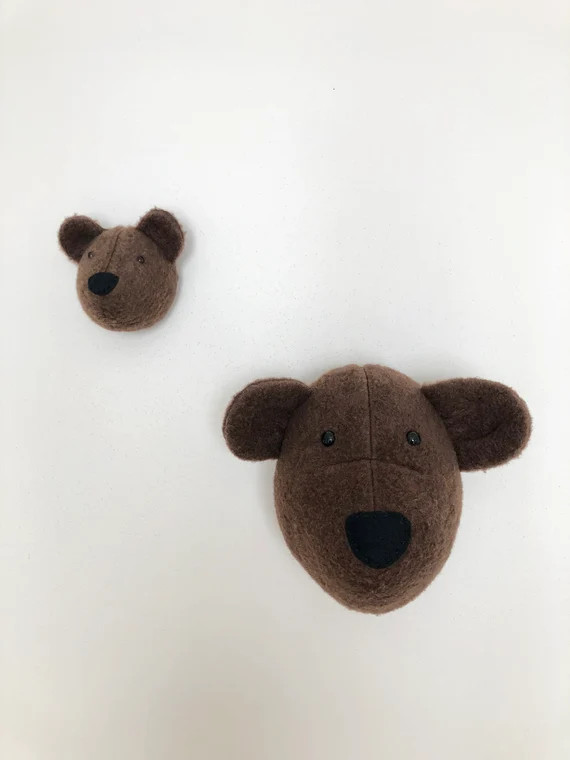Mini faux Taxidermy Bear Head/ Wall Mounted Animal Head/ Wall Decor | Etsy (US)