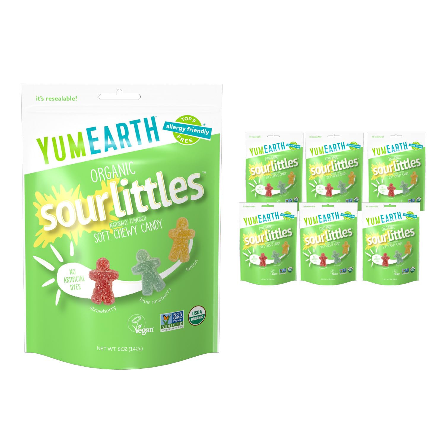 YumEarth Organic Sour Littles Soft Chewy Candy, Vegan Friendly, USDA Certified Organic, Gluten Fr... | Amazon (US)