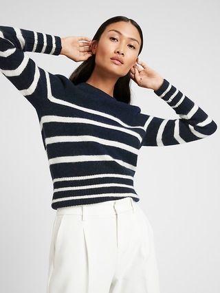 Stripe Puff-Sleeve Sweater | Banana Republic (US)