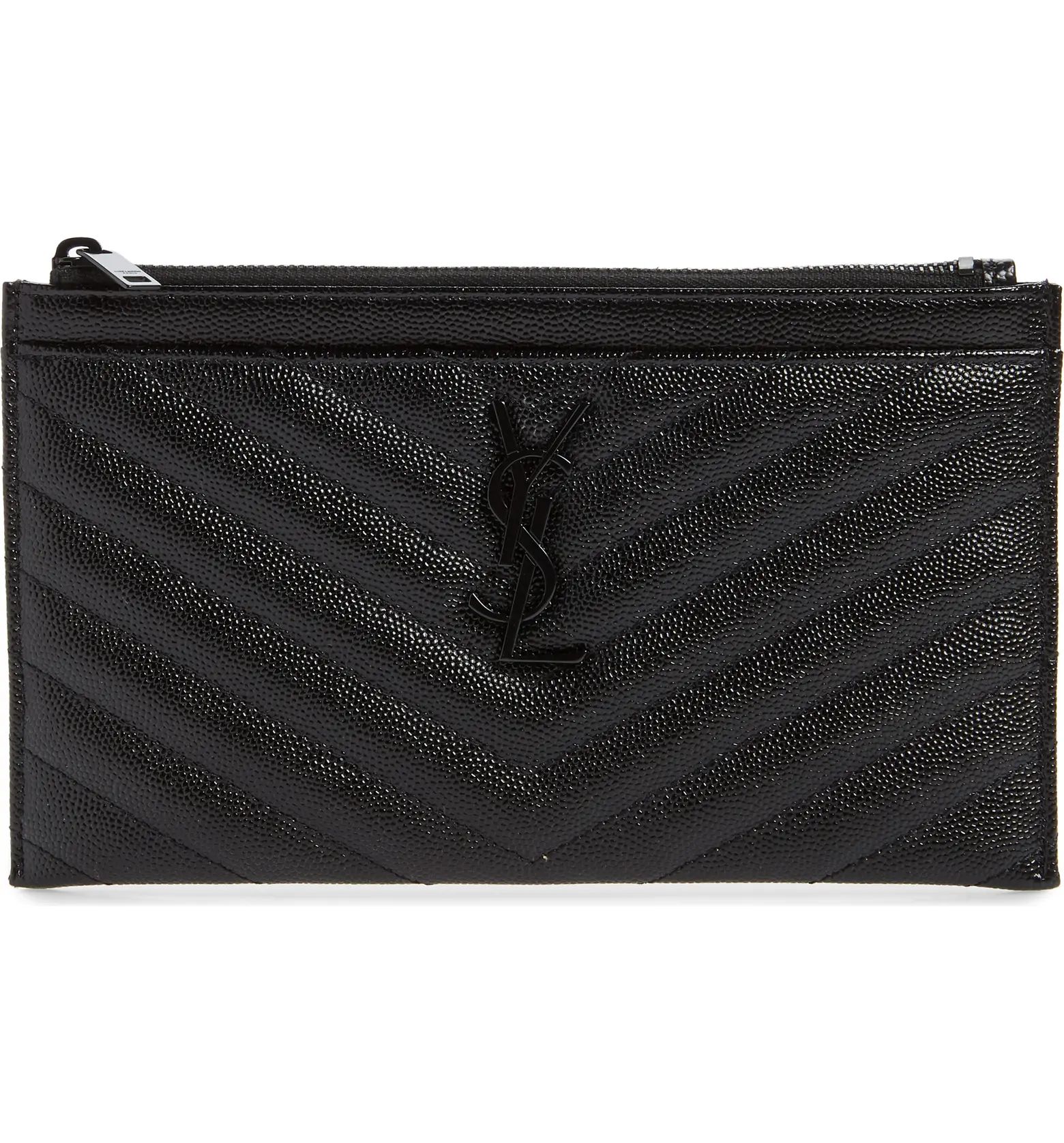 Saint Laurent Monogramme Quilted Calfskin Zip Pouch | Nordstrom | Nordstrom