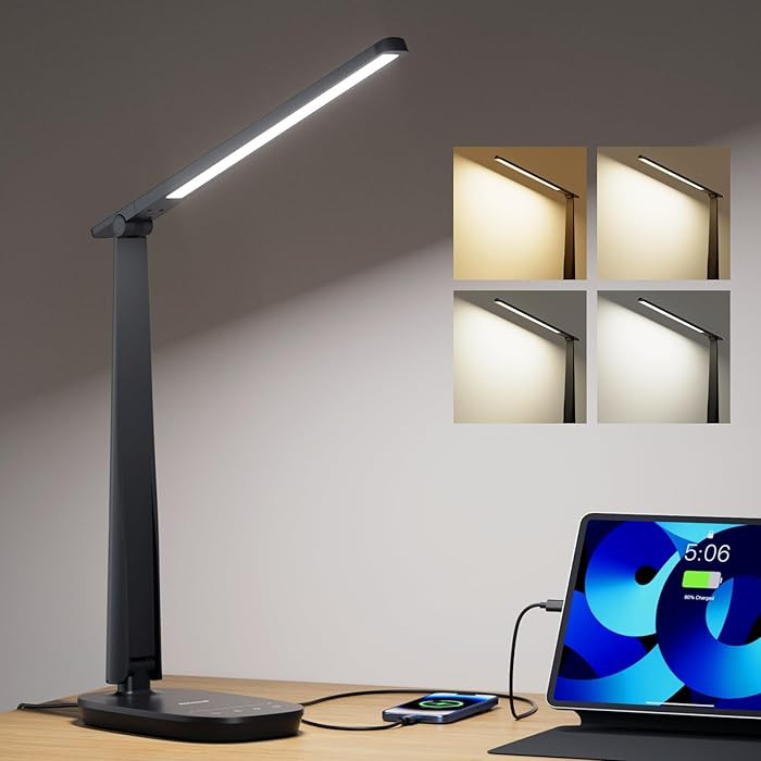 Honeywell LED Desk Lamp for Home Office, Eye-Caring Dimmable Reading Light with 4 Color Modes, To... | Amazon (US)