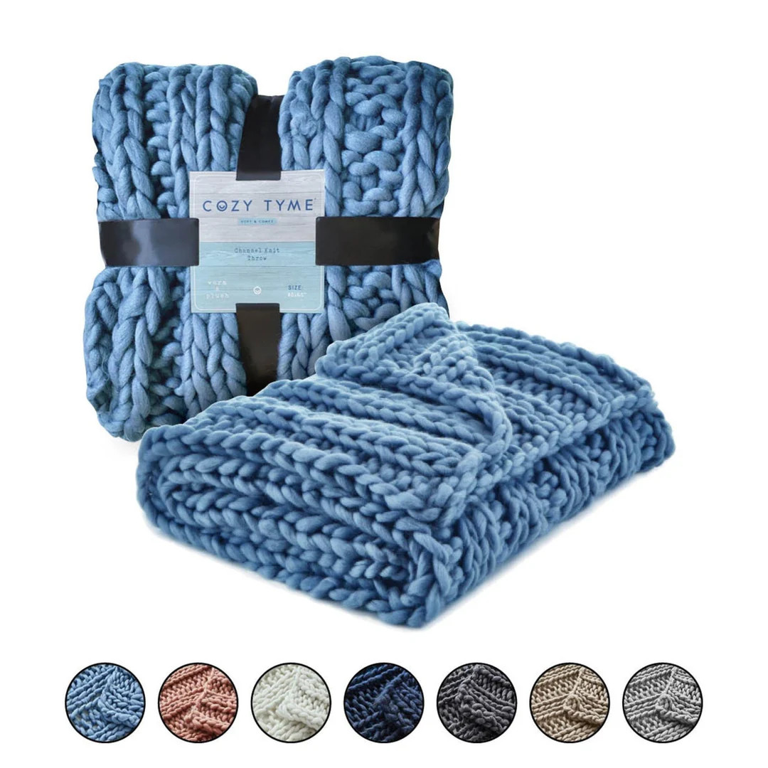 Yolly Channel Knit Throw | Inspired Home
