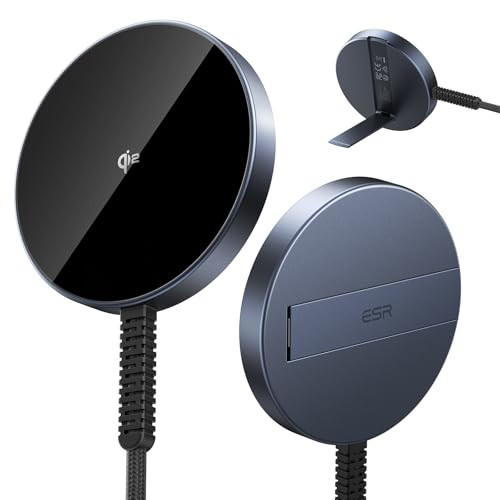 ESR HaloLock Qi2 Wireless Charger with Kickstand, Qi2 15W MagSafe iPhone Charger, Wireless Charging Pad for iPhone 16/15/14/13/12 Series, AirPods Pro, Strong Magnetic Charging with Type-C Cable, Blue | Amazon (US)
