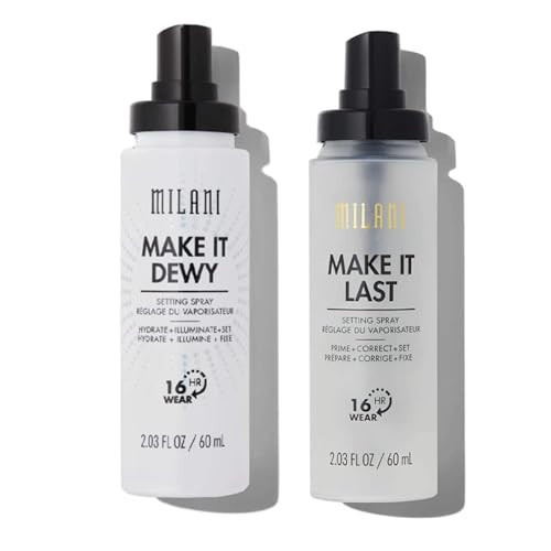 Milani Setting Spray + Primer, Make It Last Original - Natural Finish with Niacinamide for Hydration & Make It Last Dewy - Dewy Finish Moisturizing Formula for Glow on the Go - 2 Pack | Amazon (US)