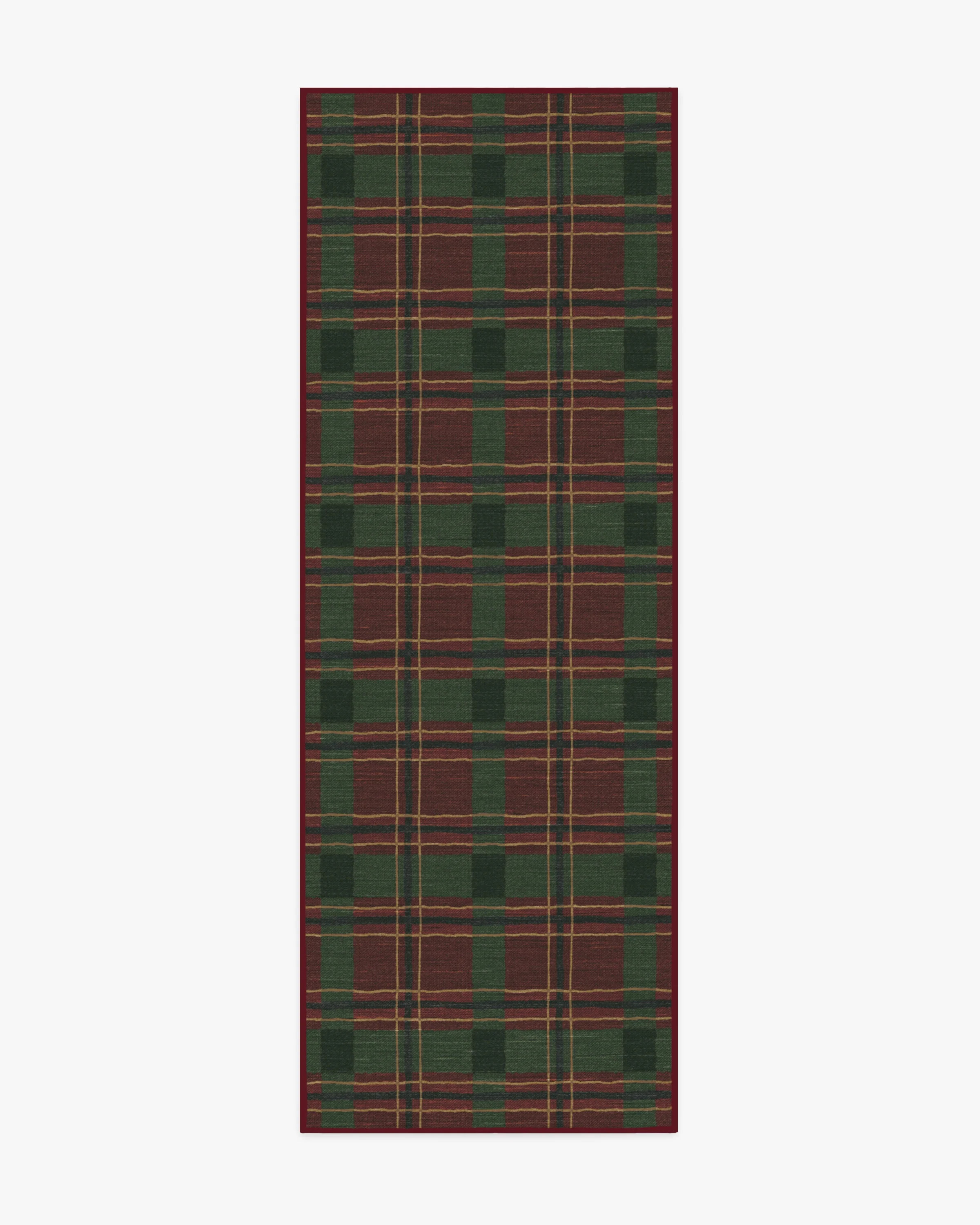 Piper Plaid Burgundy & Green Rug | Ruggable