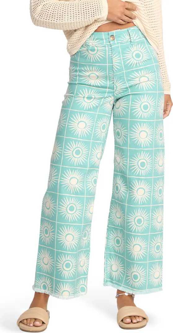 Free fall Print Wide Leg Twill Pants | Nordstrom