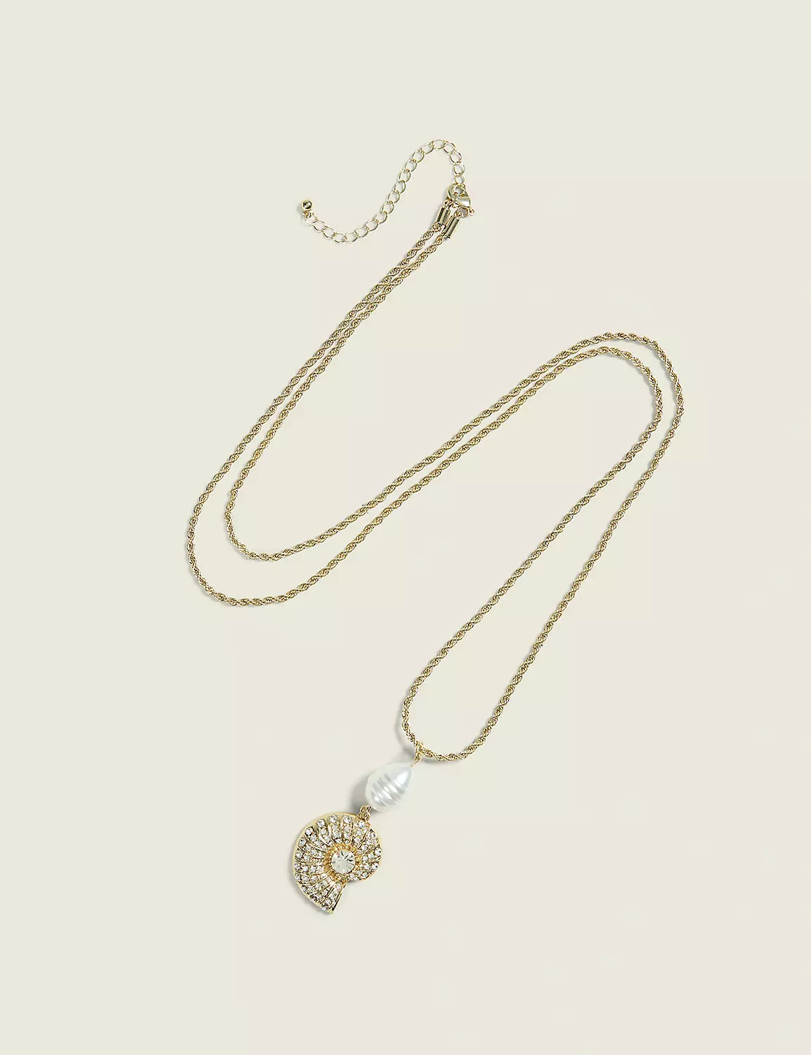 Summer Whimsy Pave Conch Pendant Necklace | Lane Bryant (US)