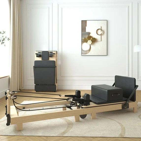 Syedee Pilates Reformer Machine, Wood Pilates Machine Bed Yoga Exercise Strength Training Equipme... | Walmart (US)