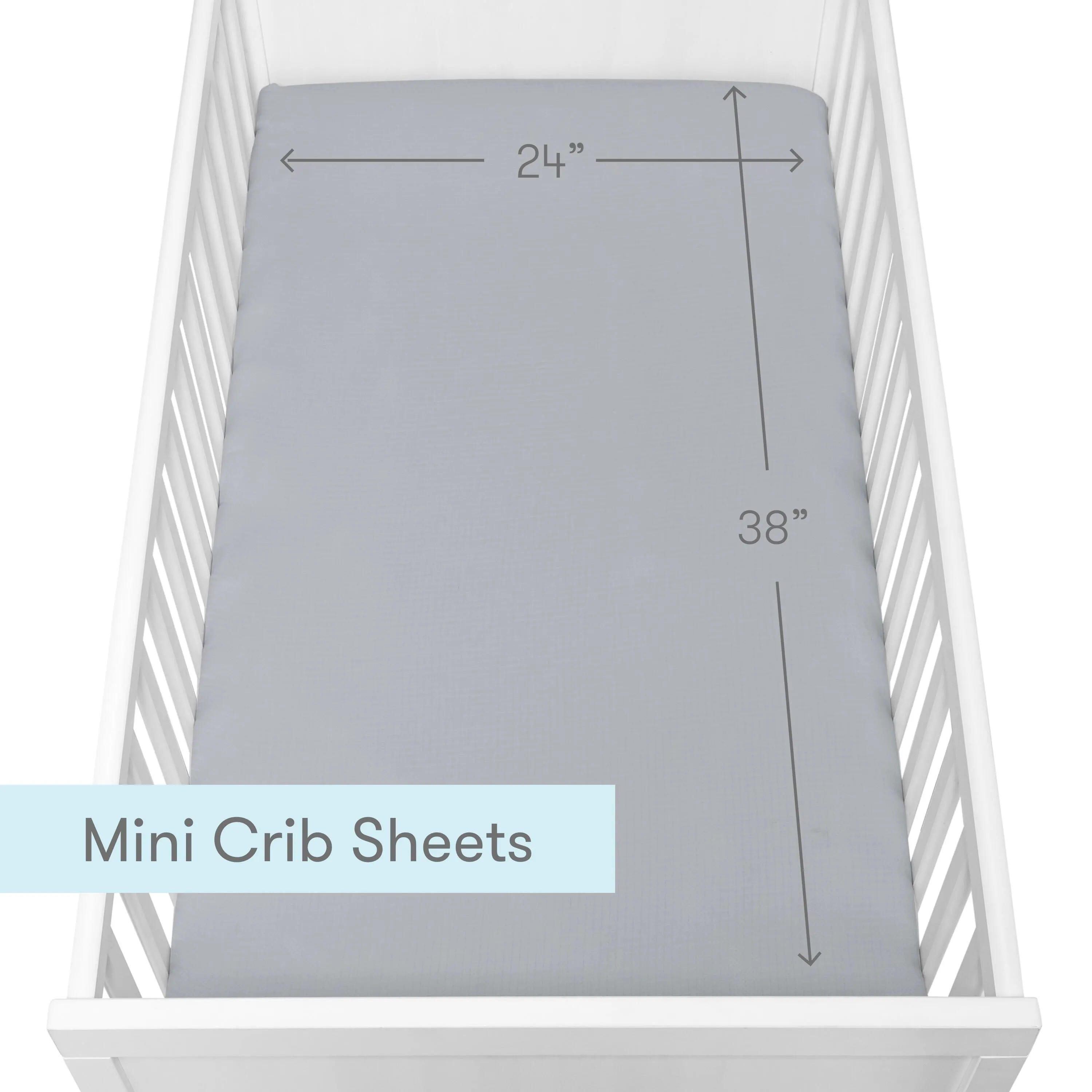 Newton Baby Solid Mini Crib Sheets (Set of 2), Gray | Ashley
