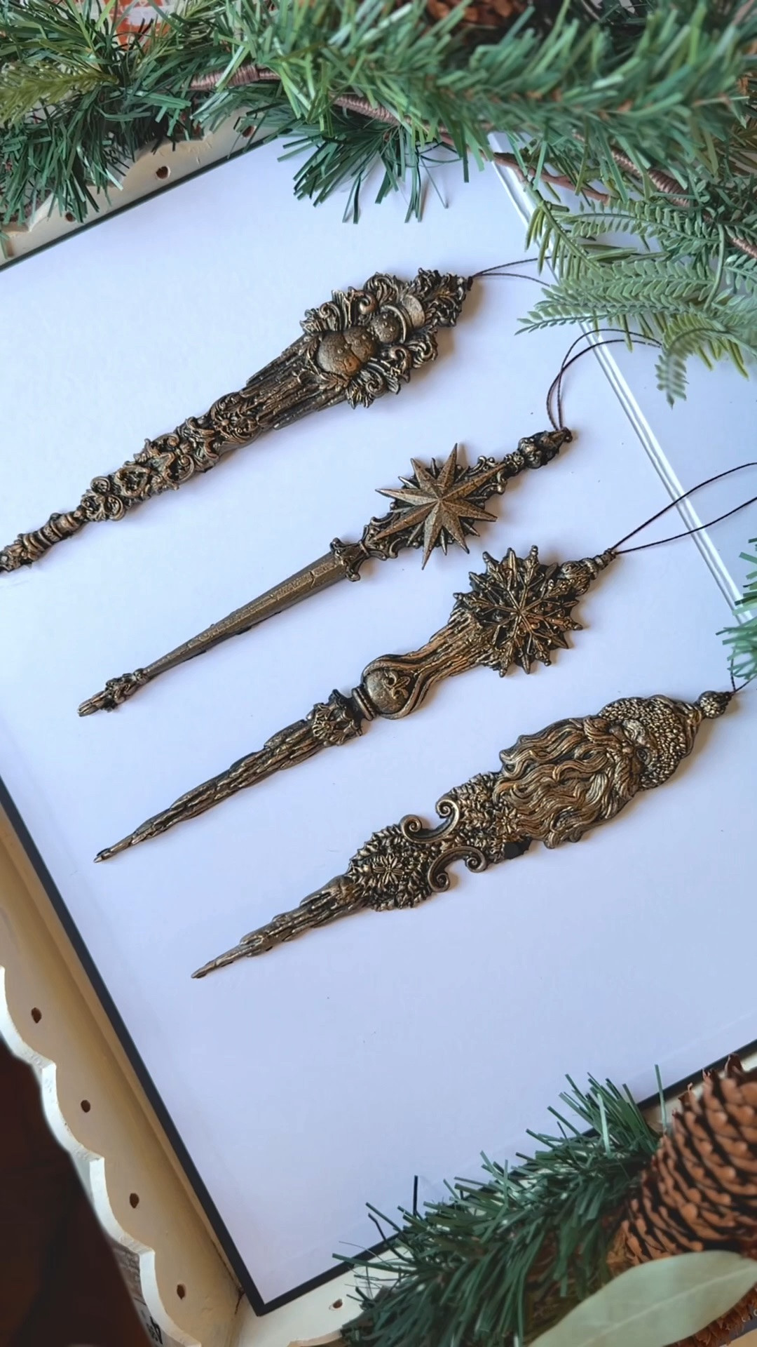 The kind of ornaments I’m always searching for, so I decided to make them. 🌲
Hand-cast finials, finished in layers of deep antique bronze and softly burnished detail to feel collected rather than new.
Now available in my Etsy shop-linked here. ✨

#LTKSeasonal #LTKHome #LTKOver40