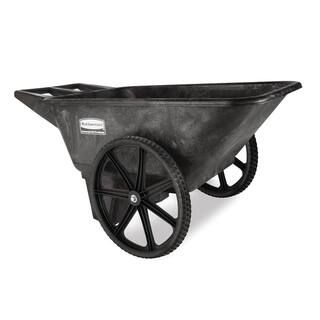 Rubbermaid Commercial Products 7.5 cu. ft. Plastic Yard Cart-FG564200BLA - The Home Depot | The Home Depot