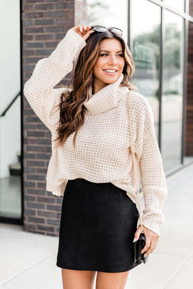 She's So Lovely Turtleneck Sweater Cream | The Pink Lily Boutique