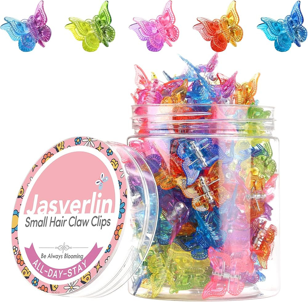 JASVERLIN 50 Pcs Mini Butterfly Hair Clips, Y2k Tiny Small Claw Clips for Women Fine Thin Hair, C... | Amazon (US)