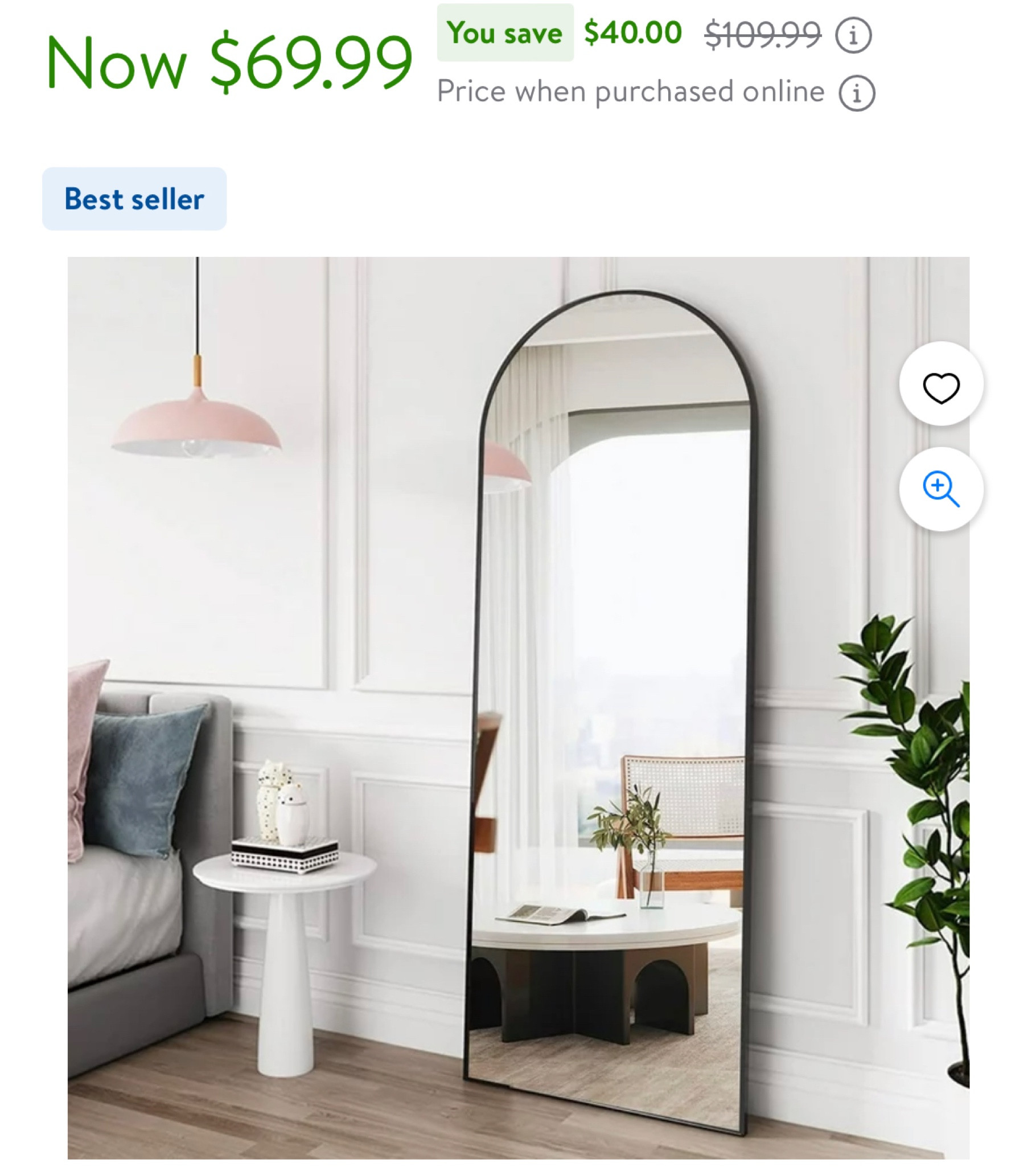 Flash sale Walmart deal on this mirror! 