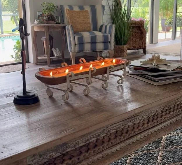 Metal Stands (Set of 2) - used for the 6 Wick & 9 Wick  Dough Bowl Candle | River Chic Designs