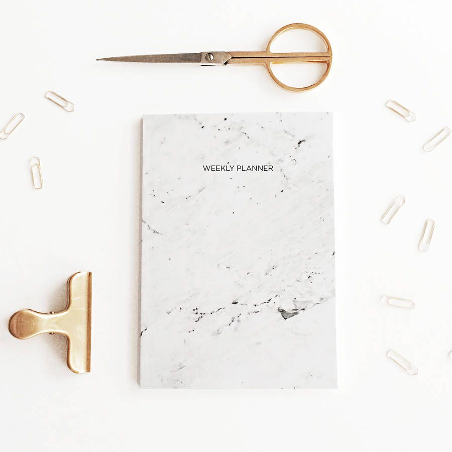 Undated Weekly Planner, A5 Marbled Notebook | Notonthehighstreet.com UK