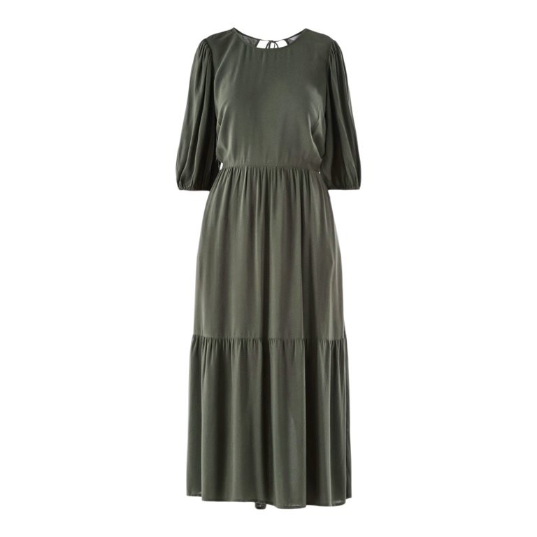 Time and Tru Women’s and Women's Plus  Tie-Back Midi Dress, Sizes XS-4X | Walmart (US)