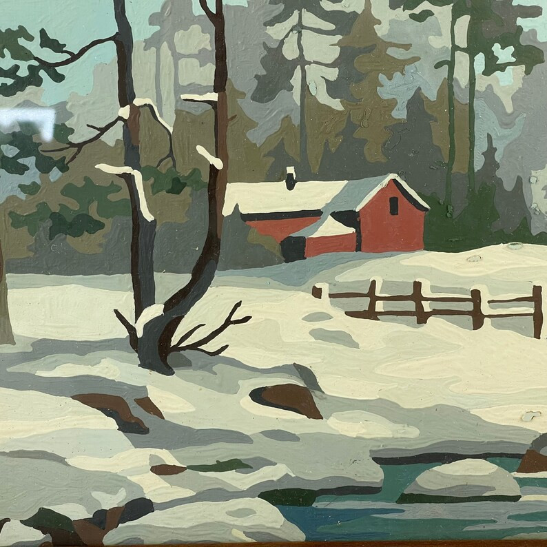 Vintage Framed Paint by Numbers Unframed Scenic Winter | Etsy | Etsy (US)