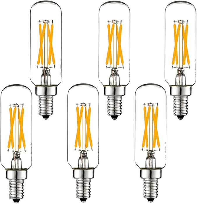 LiteHistory Dimmable t6 led Bulb 40W Candelabra led 2700K Clear 400lm 4W e12 Edison Bulb Warm Whi... | Amazon (US)