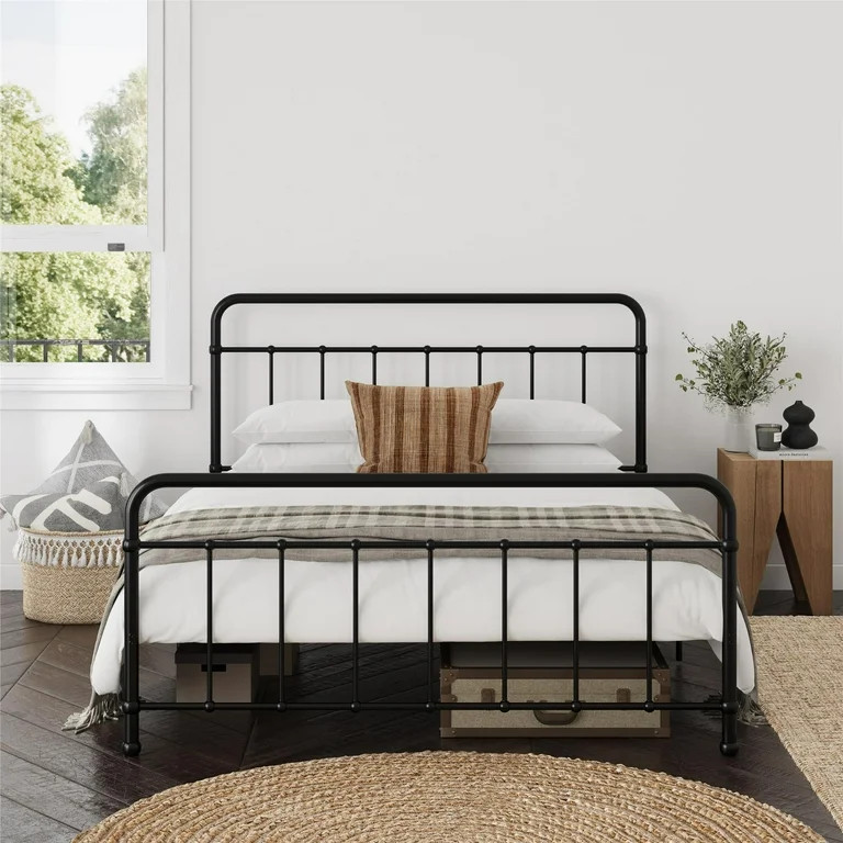 RealRooms Ainsley Full Metal Platform Bed Frame, Black | Walmart (US)