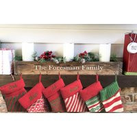 Family Stocking Holder, Personalized Christmas Decor, Wooden Box For Mantle | Etsy (US)