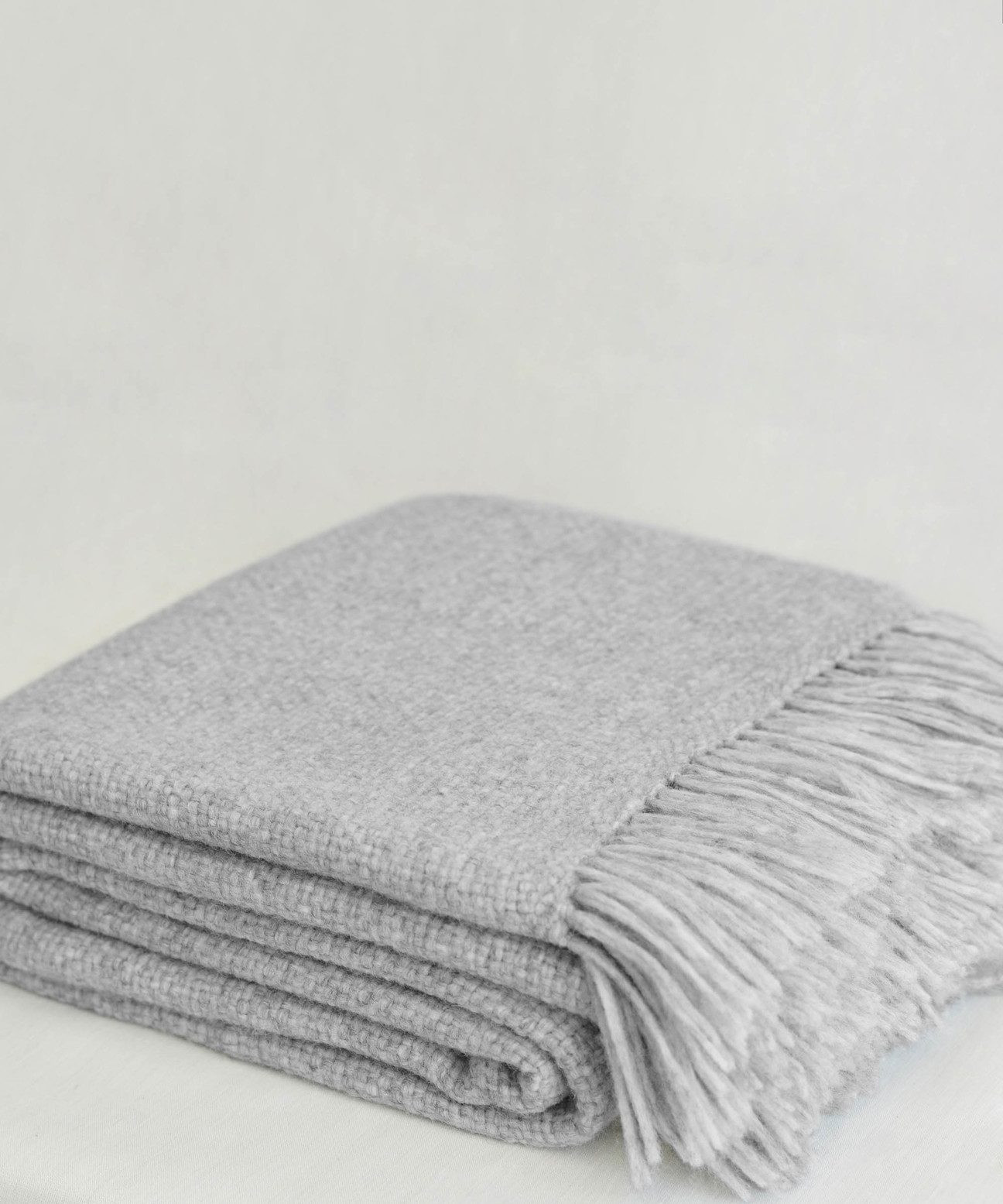 Large Alpaca Basketweave Throw - Light Grey | Jenni Kayne | Jenni Kayne