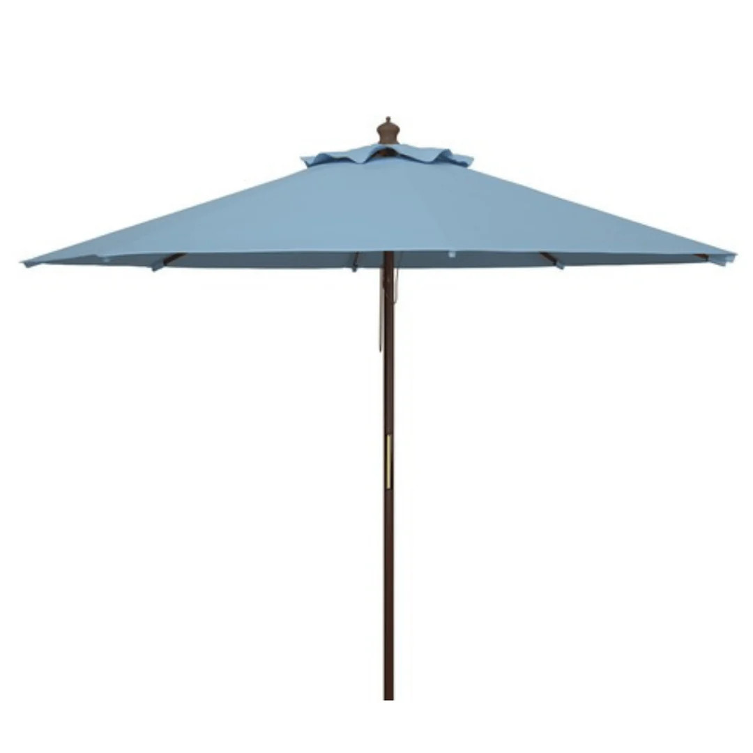 Baby Blue 9ft Wooden Outdoor Umbrella | The Well Appointed House, LLC