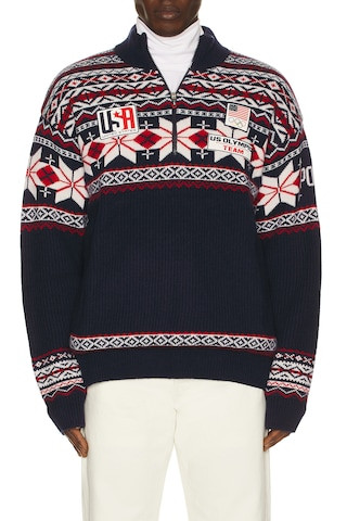 Polo Ralph Lauren Winter Olympics Pullover Sweater in Navy | FWRD 